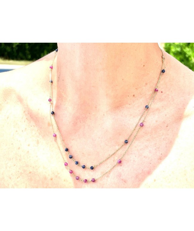 GARGANTILLA DOBLE DE ORO CON PIEDRAS...