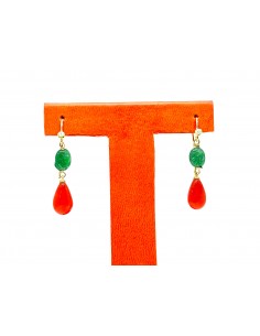 Pendientes de oro con coral...