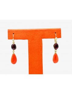 Pendientes de oro con coral...