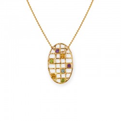 Colgante oval en red. (Rf....